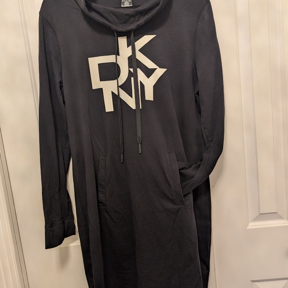 Dkny Dresses & Skirts - DKNY Black Hoodie Dress